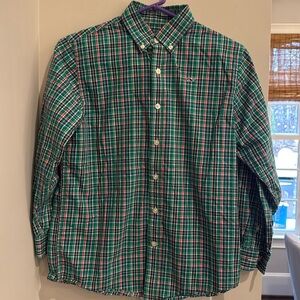 Boys Vineyard Vines Plaid Whale Shirt Medium (12-14)